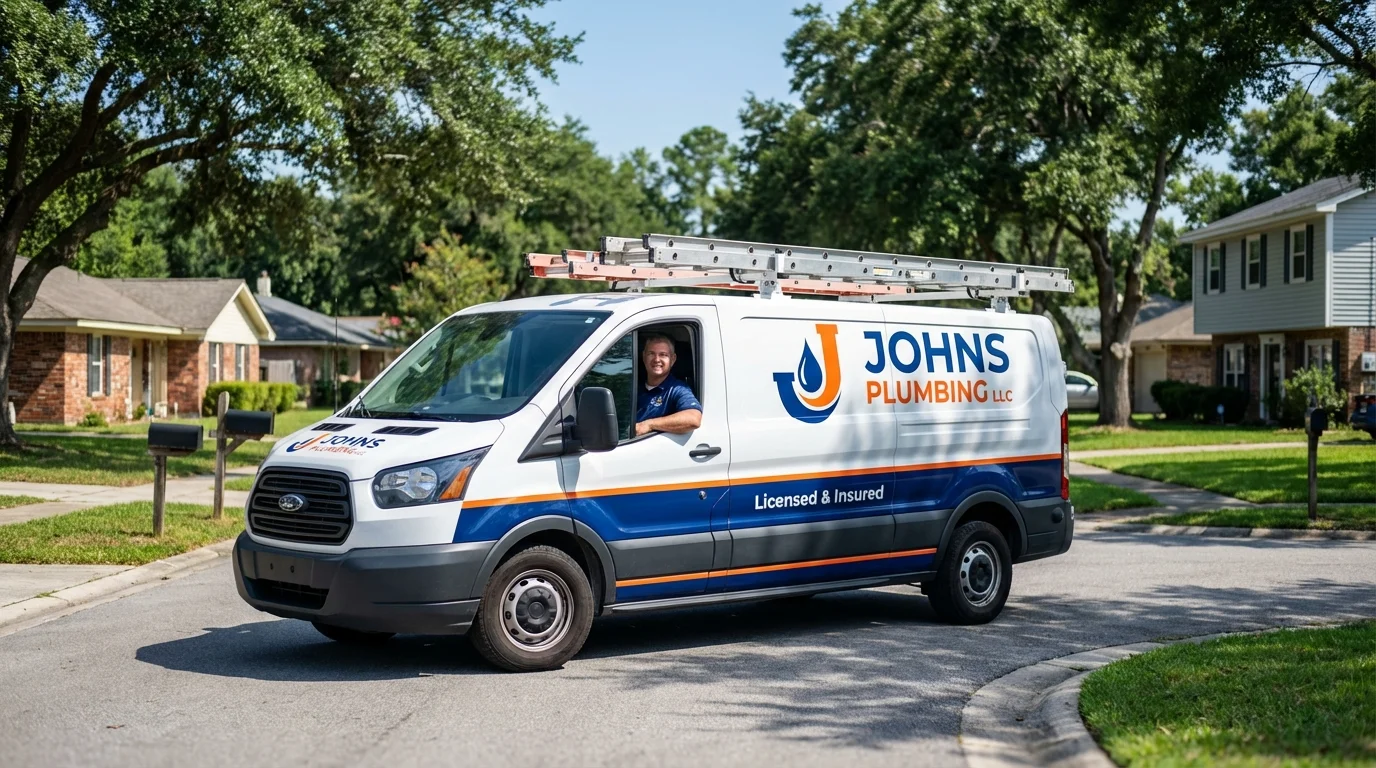 Johns Plumbing LLC service van in Silver Lake, WI