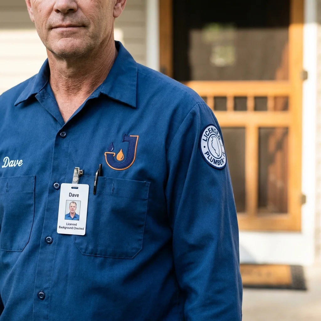 Licensed plumber showing ID badge in Silver Lake, WI